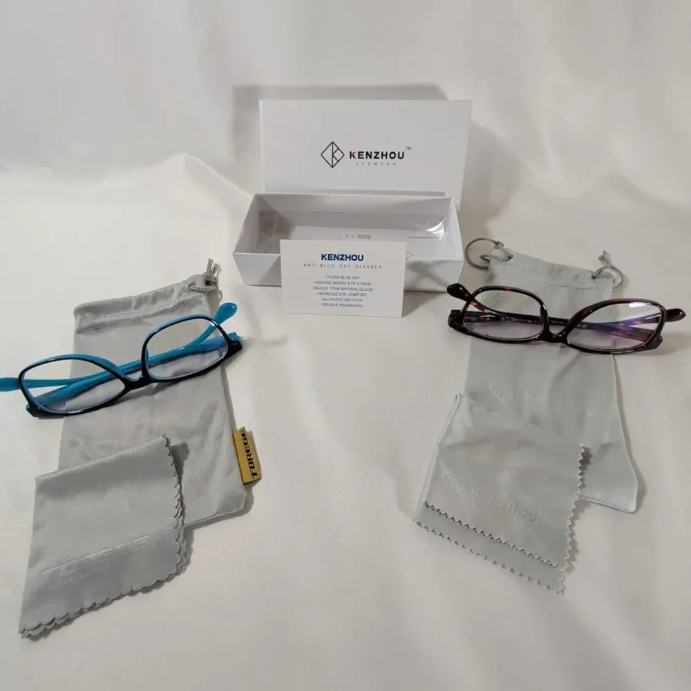 Kenzhou Blue Light Blocking Computer Glasses 2 Pair Set w Box